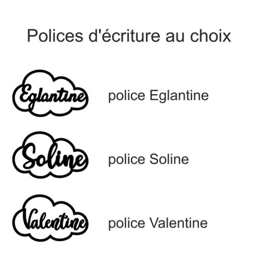 Cadre en bois en forme de nuage avec 2 prénoms – Image 2