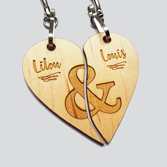 Porte-clés En Bois Gravé Personnalisé