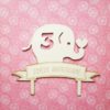 Cake topper en bois bébé éléphant