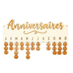 Calendrier perpétuel des anniversaires en bois bicolore