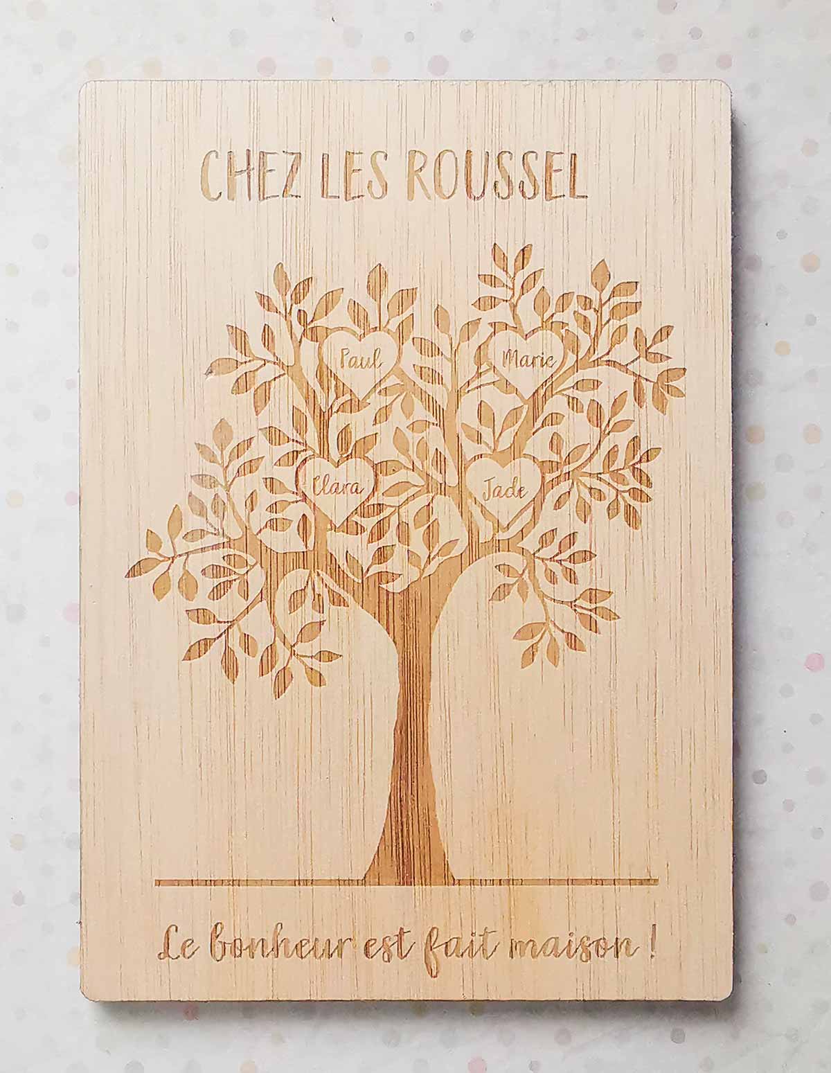 Arbre de famille personnalisé en bois - La fabrique de Vickie