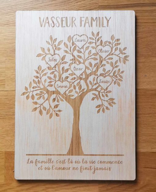 Arbre de famille personnalisé en bois