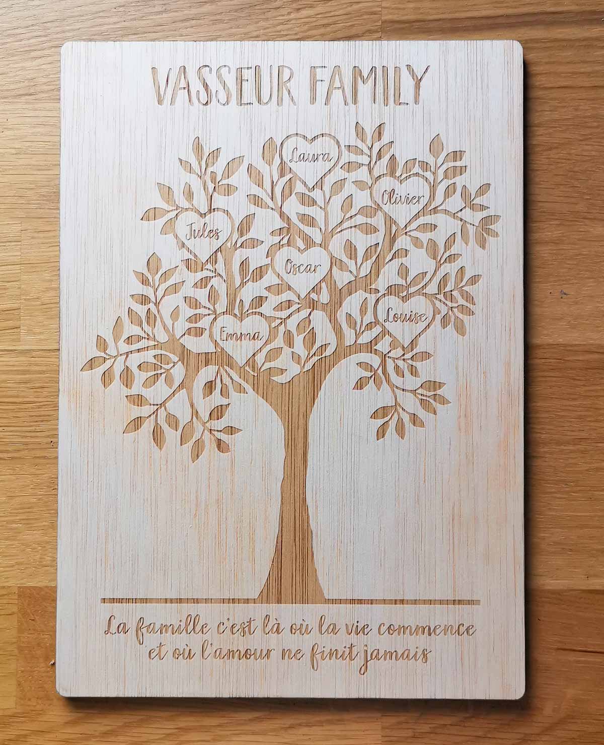 bel arbre de vie personnalisé Prénom en bois avec support