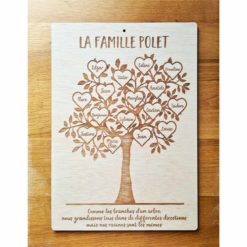 Arbre de famille personnalisé et gravé en bois